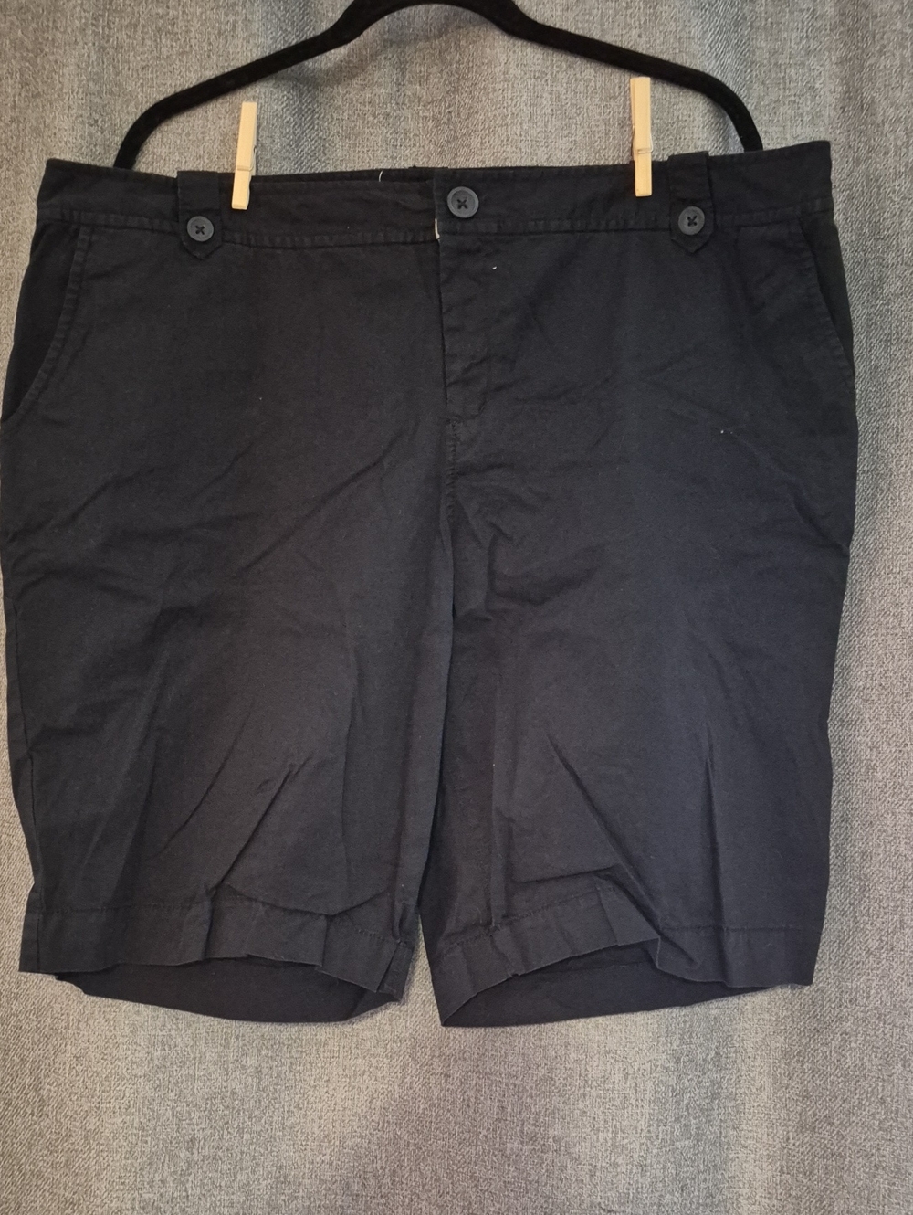 Merona Black Flat Front Cotton Blend Shorts